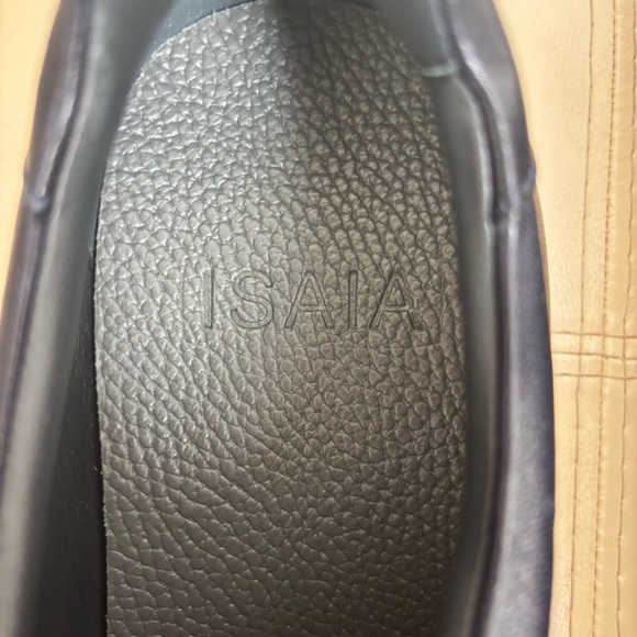 ISAIA Napoli Goat Leather Sneakers in Navy Blue Size 9 NWOT main image 5